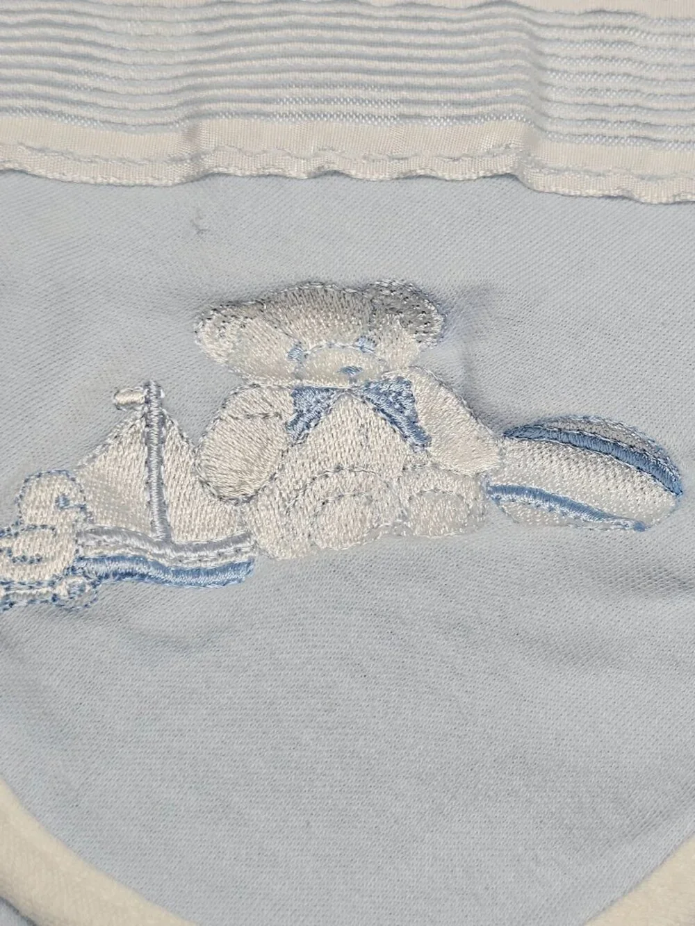Blue Baby Boy Dior Lovey Blanket Bear Sailboat Duck Ball Embroidered Cotton